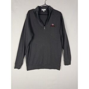 Peter Millar Pullover Sweater M Gray Davidson Golf Cotton Blend Casual